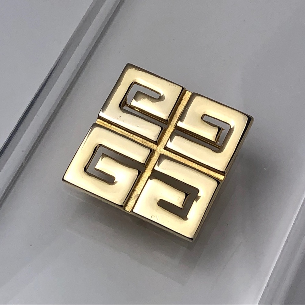 RARE VTG 80s GIVENCHY “G” LOGO LARGE BROOCH